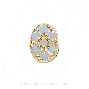 GS032 OP - 14 Karat Gold Opal Slide 